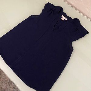 Monteau navy scalloped top